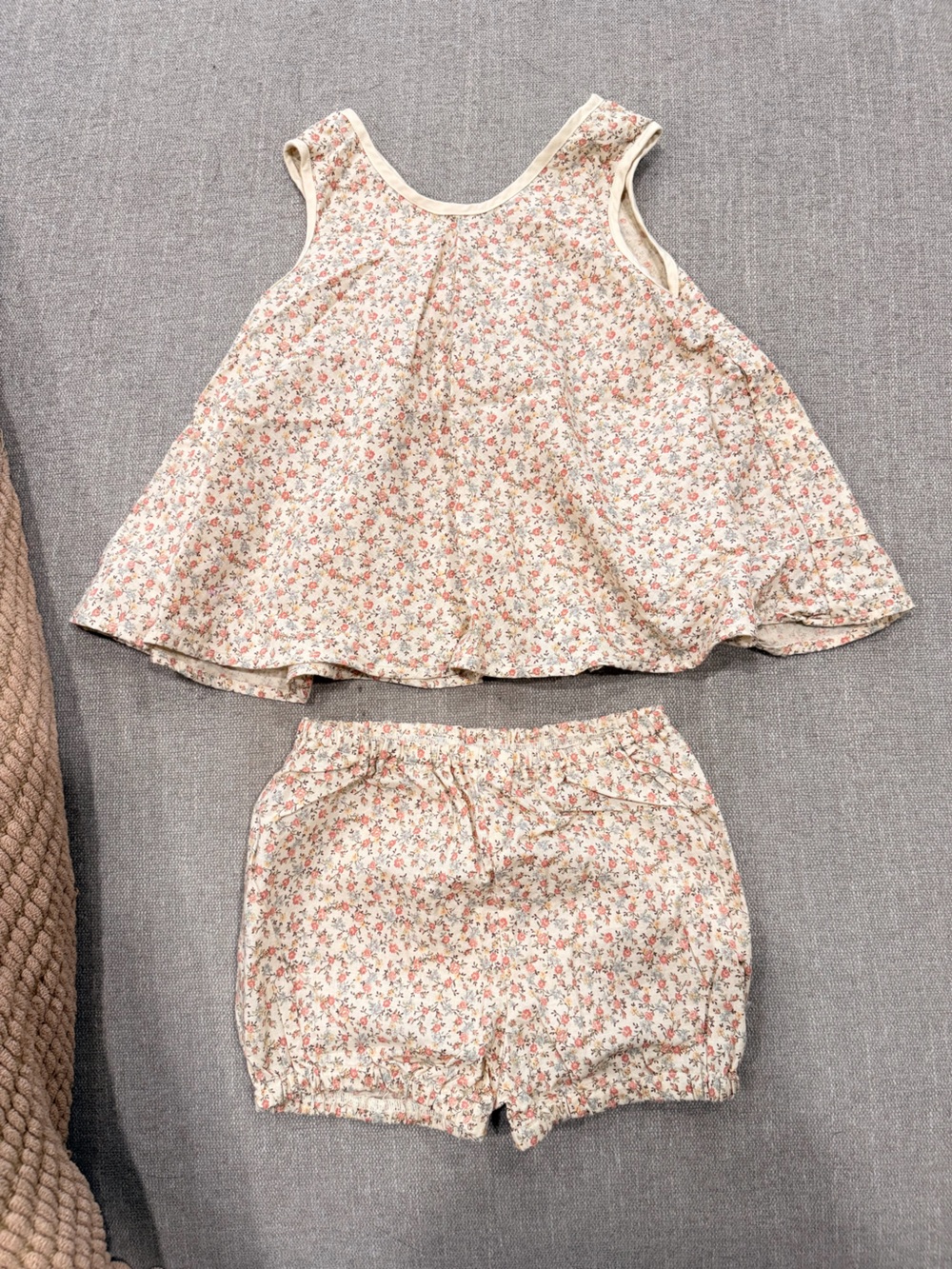 Vintage Floral Baby Outfit Set 6-9 Months Cottagecore